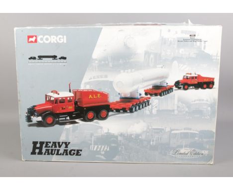 A boxed Corgi limited Edition 'Heavy Haulage' die cast truck set. 31013. Scammell Contractor x 2, Nicolas Trailers &amp; Slug