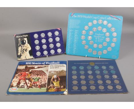 Three sets of collectors coins. To include an Esso 1970 World Cup Coin Collection, FA Cup Centenary 1872-1972 set and Shell -