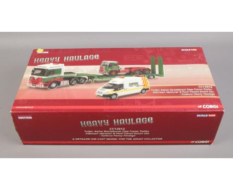 A boxed Corgi Heavy Haulage limited edition diecast model. Scale 1:50  Cadzow Heavy Haulage Foden Alpha Nooteboom Step Frame 