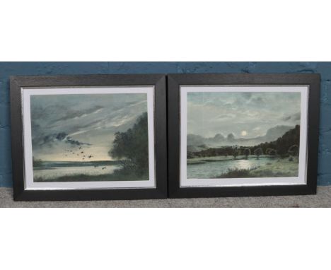 Francis F Partridge, two framed water colours. 'First light' 'Mallard in the Waveney Valley' (30cm x 40cm)  