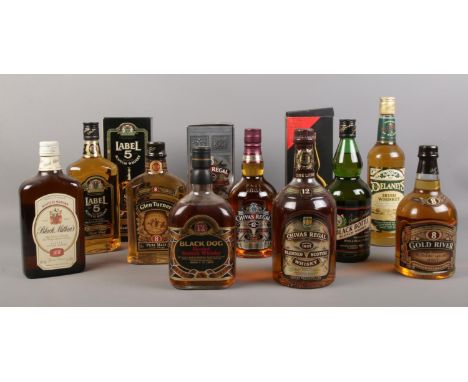 Nine bottles of assorted Scotch whisky.  To include Chivas Regal 12 years 1 x 1 litre 1x 70cl (boxed), Glen Turner 8 years 70