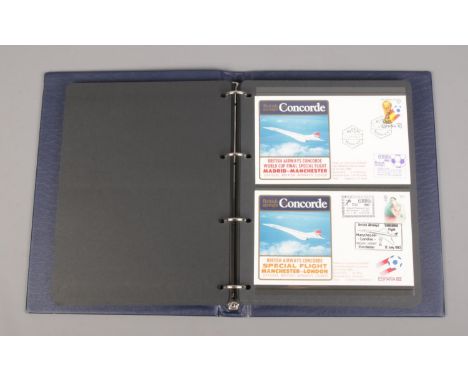 An album containing over 40 Concorde first flight flown covers.  