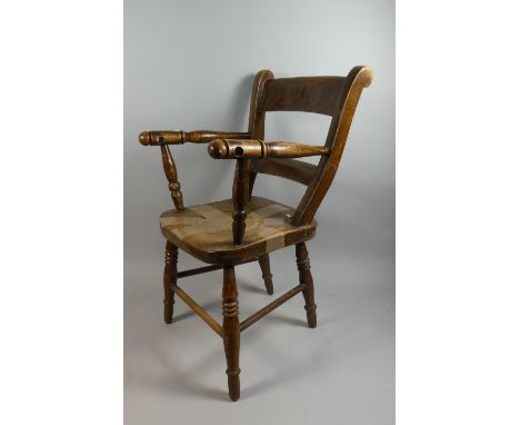 A Child's Elm Seated Commode Chair 