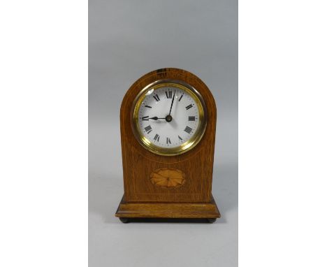 An Inlaid Edwardian Mahogany Mantle Clock, Movement in Need of Attention, 21.5cm High 