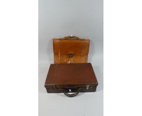 A Vintage Leather Case and a Music Satchel 