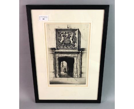 * GRAHAM BARRY CLILVERD (1883-1959), MERCHANT'S HALL, LONDON etching, signed in pencil 29cm x 17cm Mounted, framed and under 