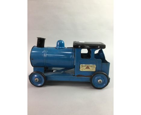 A TRIANG EXPRESS LOCOMOTIVE, along with a Box Brownie camera (2)