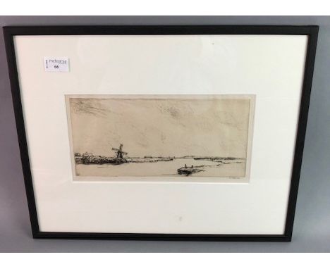 WILLIAM PALMER ROBINS (BRITISH 1882 - 1959), THE WAVERLEY BELOW ST OLAVES etching, signed in pencil 14cm x 29cm Mounted, fram