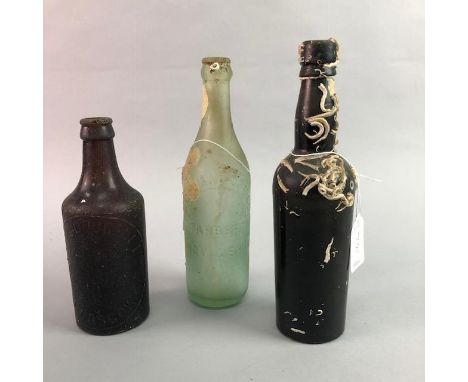 VINTAGE BOTTLES AND CERAMIC JARS