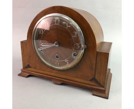 WALNUT CASED MANTEL CLOCK