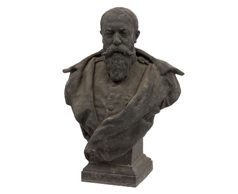 Büste Friedrich I. Großherzog von Baden, Zinkguss, H ca. 45 cm, starke Altersspuren, Korrosion| Bust of Friedrich I, Grand Du