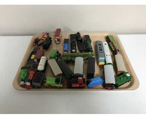 A tray of Thomas The Tank Engine & Friends rolling stock 