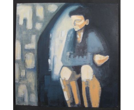 PATRICIA McPARLIN, (Welsh, contemporary), portrait of a woman in firelight, signed in pencil verso, oils on canvas laid on bo