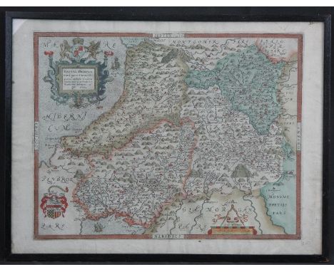 CHRISTOPHER SAXTON, (British, c. 1542-1620), Radnor, Brecknock, Cardigan and Carmarthen map, 'Comitatum (B Dehenbart A Southw