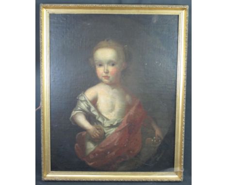 BRITISH SCHOOL, (17th Century), portrait study of a young child, oils on canvas, now laid on panel.  Provenance: Believed pre