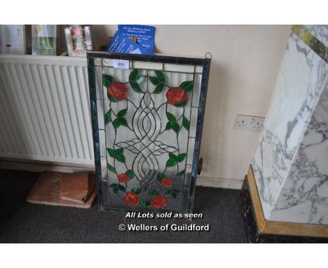 *DECORATIVE LEADED LIGHT GLASS PANEL WITH ROSES