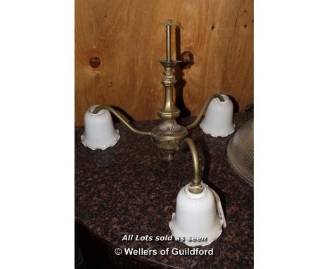 *THREE ARM BRASS HANGING LIGHT [0]