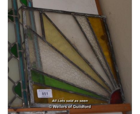 *SQUARE SUNBURST PANEL OF LEADED GLASS