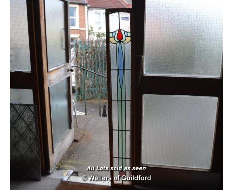 *TALL THIN LEADED LIGHT GLASS PANEL