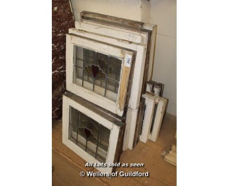 *COLLECTION OF SIXTEEN MATCHING LEADED LIGHT WINDOWS