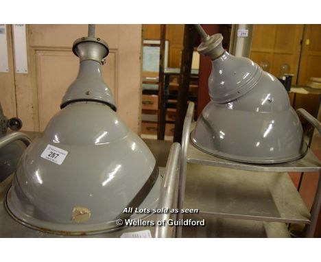 *PAIR OF LARGE INDUSTRIAL LIGHT FITTINGS 
