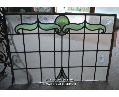 *A LEADED LIGHT GLASS PANEL