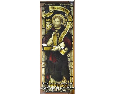 *TWO LIGHT STAINED GLASS WINDOWS DEPICTING SAINT JOHN AND SAINT THOMAS&nbsp;Each Window 390mm W x 2920mm H