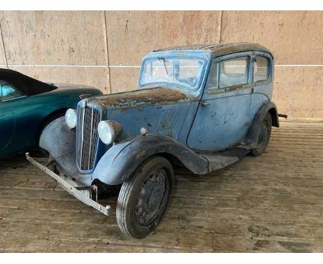 A circa 1938 Morris 8 series II two-door saloon in blue Registration FNO 904.In barn-find condition and for full restoration.