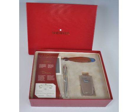 A Sheaffer Daum Masterpiece gift set, comprising Sheaffer Legacy II fountain pen and Daum crystal inkwell, limited edition No