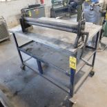 Manual Initial Pinch Roll, Manufacturer Unknown, 30" X 1 1/2" Rolls, Mounted on 36" X 48" Steel