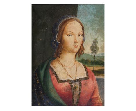 Renaissance Portrait Öl auf Holz Wohl 19. Jahrhundert 30,5 x 22 cm, mit Rahmen 44 x 36 cm 