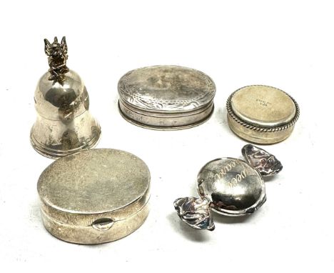 4 x .925 sterling silver pill / trinket boxes