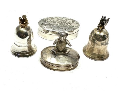 4 x .925 sterling pill /  trinket boxes