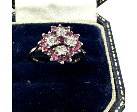 9ct gold ruby &amp; diamond ring (2.7g)
