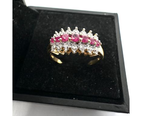 14ct gold ruby &amp; diamond ring (2.7g)