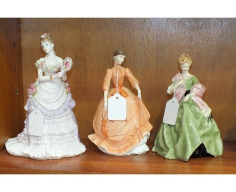 A Royal Worcester figurine 'First Dance', modelled by F C Doughty and two others, 'Charity' and 'Royal Presentation', (3).