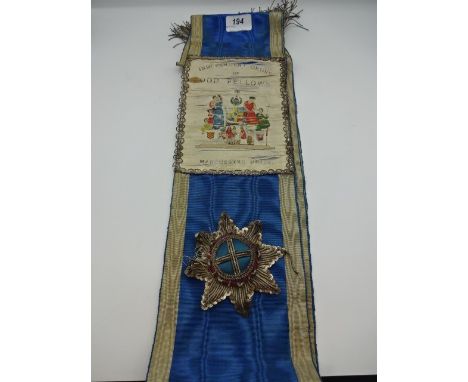 Independent order of odd fellows Manchester Unity Masonic sash