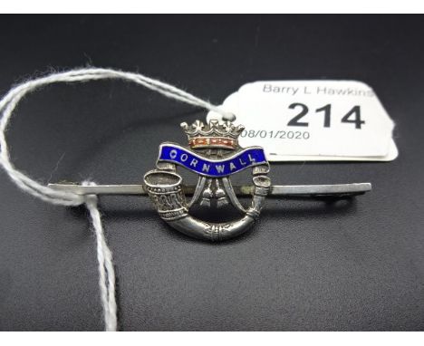 Silver Duke of Cornwall light infantry sweetheart brooch