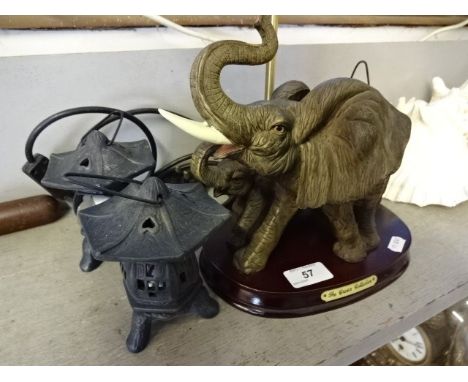 Elephant side lamp plus 4 mini lanterns