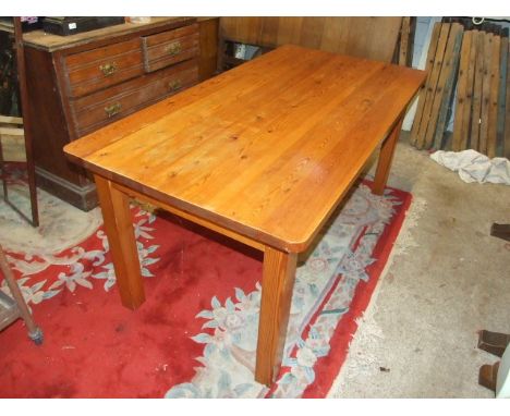 Modern Pine Kitchen Table , Bench &amp; 3 Chairs