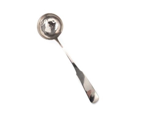 GEORGE III SILVER SOUP LADLE, FRANCIS HOWDEN, EDINBURGH 1811 fiddle pattern, initial engraved terminal approx 207g