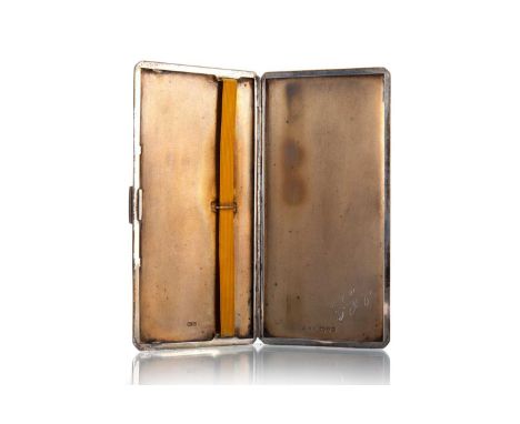 GEORGE VI SILVER CIGARETTE CASE, T & S, CHESTER 1936 of oblong form, engine turned exterior, gilt wash interior, with monogra