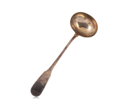 GEORGE VI SILVER SOUP LADLE, J.C., EDINBURGH 1825 makers mark overstruck, fiddle pattern33cm longQty: approx. 227gCondition g