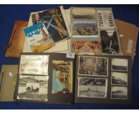 Postcards and photographs all World selection in four albums and scrap book, including; four army photos, a trip to Venice, T