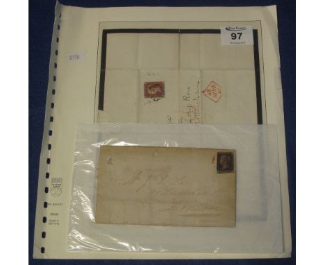 QV 1840 penny black on entire sent from James Poole and Sons sail cloth makers in South Petherton Somerset to London with Sou