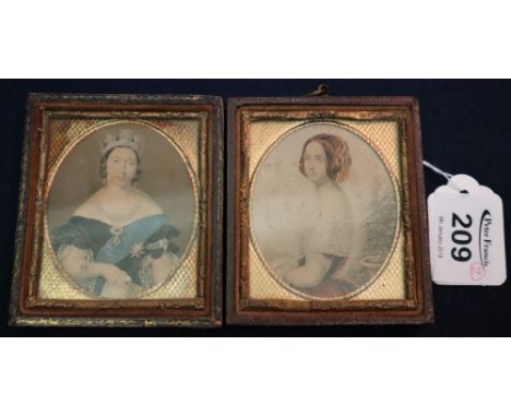 Two portrait miniatures of Queen Victoria in Union type frames. (2)(B.P. 24% incl. VAT)