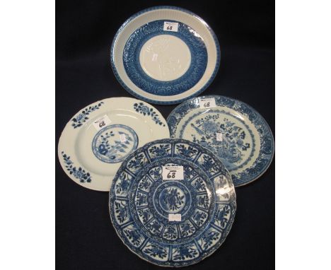 Three eighteenth century Chinese blue and white plates to include Kangxi Kraak style with Chenghau marks and others decorated