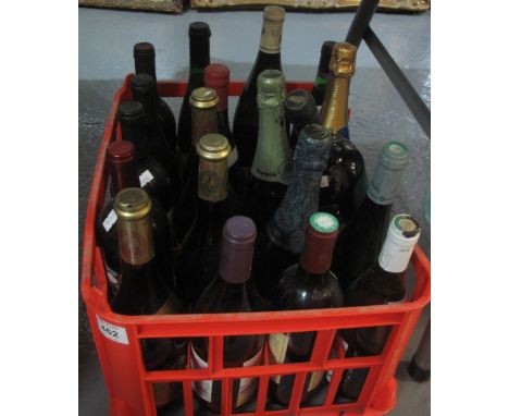 Crate of various alcohol to include: Sandeman port fine ruby, chardonnay, red wines etc. (19)(B.P. 24% incl. VAT)