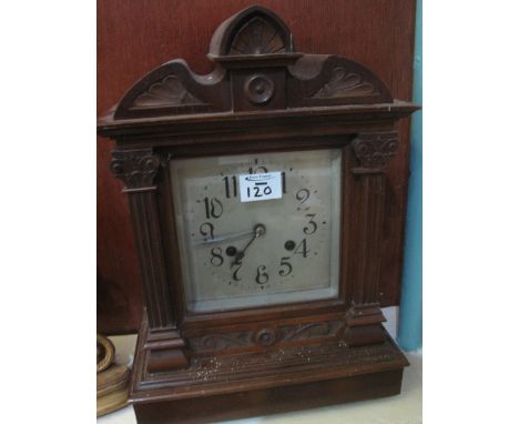 Early 20th Century architectural two train mantel clock. (B.P. 24% incl. VAT)  