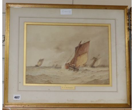Frederick James Aldridge (1850-1933) watercolour, seascape, signed, 26 x 36cm
